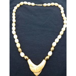 Vintage NAPIER IRIDESCENT GOLD ENAMEL MODERNIST Necklace Stunning Unique